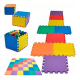 Tatame Tapete Kit Com 9 Peças De 50x50x10mm Colorido