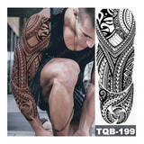 Tatuagem Braço Todo Masculina Maori Removível