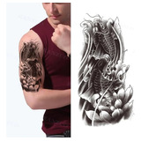 Tatuagem Falsa Temporaria Realista Peixe Carpa Desenho 3d