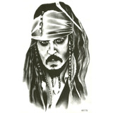 Tatuagem Temporária Jack Sparrow Piratas Do Caribe 19x11cm