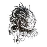 Tatuagem Temporaria Leao Caveira