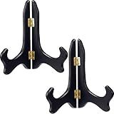 Tatuo 2 Pacotes De Cavaletes De Madeira Pretos Com Suporte Para Placa De Madeira- 12 Inch- 8 Inch
