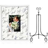 Tatuo Moldura De Assinatura De 28 X 35 5 Cm Moldura Para Quadro De Casamento Com Tapete Branco De 12 X 17 Cm Suporte De Ferro Preto Tapete Para Fotos De Autógrafos Com Moldura Para Aniversário De