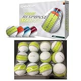 TaylorMade Bolas De Golfe Tour Response Stripe Practice Pequenas Manchas De Tinta 12 Bolas Amarelo Limão 