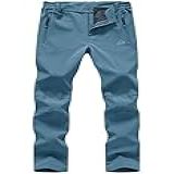 TBMPOY Calça Cargo Feminina Para Caminhada Ao Ar Livre Impermeável à Prova De Vento Softshell Bolsos Com Zíper Pedra Azul M