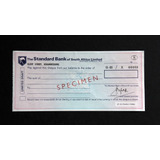 Tc6220 África Do Sul 1965 Cheque Bancário Specimen Raro
