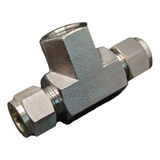 Te Fêmea Central Dupla Anilha Aço Inox 1 4 O d X 1 4 Npt