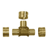 Te Pex Água Dn 16 X 16 X 16mm Metálico Metal Cor Bronze