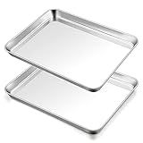 TeamFar Assadeira 43 X 33 X 2 Cm Assadeira Grande De Aço Inoxidável Não Tóxica E Saudável Fácil De Limpar E Pode Ser Lavada Na Lava Louças Resistente E Resistente Conjunto De 2