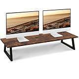 TEAMIX Elevador De Monitor Duplo De 80 Cm Para 2 Monitores Suporte Longo Para Monitor De TV Suporte Para Mesa De Madeira E Aço Organizador De Mesa Escritório Em Casa