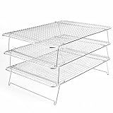Tebery 304 Grau De Aço Inoxidável Assadeira De 3 Níveis Empilhável Conjunto De Rack De Resfriamento Para Assar Grelha De Cozimento 16 5 X 12