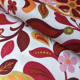 Tecido Jacquard Estampado Floral Vermelho 1m