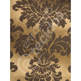 Tecido Jacquard Medalhão Brocado Preto E Dourado 50m X 2 8m
