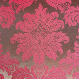 Tecido Jacquard Medalhão Decoração Parede Festa 3 Metros Cor 70 Vinho E Marrom