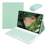 Teclado Bluetooth Capa Mouse Para iPad 9 Geração 10 2 Cor Capa Verde Teclado Verde Mouse Verde