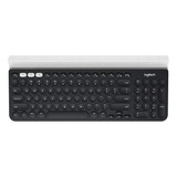 Teclado Bluetooth Logitech Qwerty Inglês Us Cor Preto E Branco