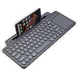 Teclado BT Sem Fio-Teclado Sem Fio Bt 2-4 Ghz Teclado Desktop Teclado Ultrafino Tablet Pc Slot Para Celular Com Touchpad Para Tablet Pc Celular Notebook Notebook