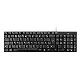 Teclado Com Fio Compacto Conexão USB Cabo De 120cm Resistente Água Preto   TC193