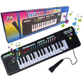 Teclado Com Microfone Piano Infantil Brinquedo Musical
