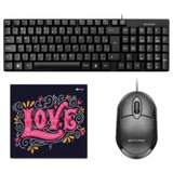 Teclado De Notebook Computador + Mouse + Mouse Pad Love