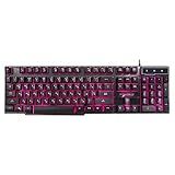 Teclado Docooler Para Jogos Russo Inglês USB 3 Modos De Luz De Fundo Teclas Flutuantes Com LED Retroiluminado Para Gamer 19 Teclas Livre De Conflitos