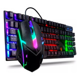 Teclado E Mouse Gamer Original Usb K8 Rainbow Led Iluminado