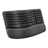 Teclado Ergonômico Sem Fio Logitech Wave Keys Grafite