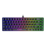 Teclado Gamer De Membrana Rainbow Fearless 65 Preto Fortrek