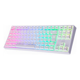 Teclado Gamer Fallen Pantera Pro Branco Tkl C Led Rgb Switch Gateron Silver Prata 1 0