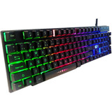 Teclado Gamer Luminoso Abnt2 Usb Semi Mecânico Leds Rgb Gk41