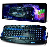Teclado Gamer Luminoso Com Fio Usb Multimídia