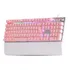 Teclado Gamer Mecânico Adamantiun Karambit T11 Switch Blue Hotswap Abnt2 Branco E Rosa Rgb Usb