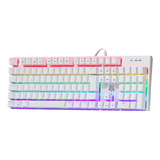 Teclado Gamer Mecânico Adamantiun Shuriken T10 Switch Red Hotswap Abnt2 Branco Leds Rainbow Usb