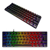 Teclado Gamer Mecânico Pcyes 60 Zot Led Rgb Preto Pzohbwrgb Idioma Português Brasil