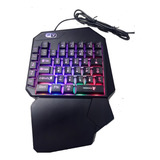 Teclado Gamer P Celular One Hand Semi mecânico Rgb Usb Cor De Teclado Preto