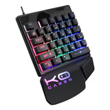 Teclado Gamer Pro Semi Mecanico Single Hand Uma Mao Led Rgb