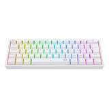 Teclado Gamer Redragon Fizz Qwerty Redragon Brown Português Brasil Cor Branco Com Luz Rainbow