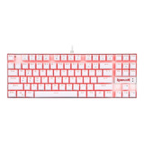 Teclado Gamer Redragon Kumara Qwerty Outemu Diy Brown Português Brasil Cor Branco Com Luz Vermelho