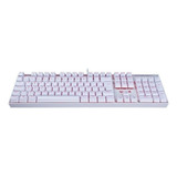 Teclado Gamer Redragon Mitra Qwerty Outemu Blue Português Brasil Cor Branco Com Luz Vermelho