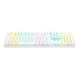 Teclado Gamer Redragon Mitra Qwerty Outemu Brown Português Brasil Cor Branco Com Luz Rgb