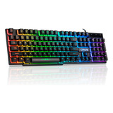 Teclado Gamer Rgb Usb Semi Mecanico Multimidia Com Fio Abnt2