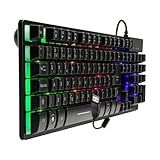 Teclado Gamer Semi Mecânico B-MAX- RGB- ABNT2- USB- Compatível Com PC E PS4- Preto