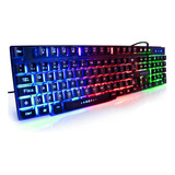 Teclado Gamer Semi Mecânico Luminoso Led Azul Vermelho Verde