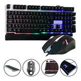 Teclado Gamer Usb E Mouse Para Jogos Lives Rgb Prova D agua