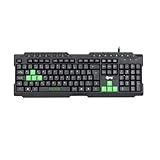 Teclado Gamer USB Membrana- Anti-Ghosting 6 Teclas- ABNT2- 107 Teclas- Preto-Verde- TGHD- ELG
