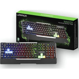Teclado Gamer Wakiza Semi mecânico Led Rainbow Tc208 Warrior