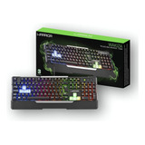Teclado Gamer Warrior Wakiza Semi Mecânico Led Rainbow Tc208