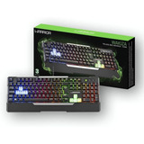 Teclado Gamer Warrior Wakiza Semi Mecânico Led Rainbow Tc208