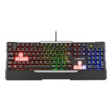 Teclado Gamer Warrior Wakiza Semi Mecânico Rainbow Tc208