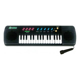 Teclado Infantil Piano Brinquedo Musical Karaoke E Microfone Cor Preto